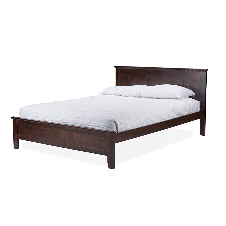 This is the image of Spuma Cappuccino Wood Full-Size Bed - Dark Brown