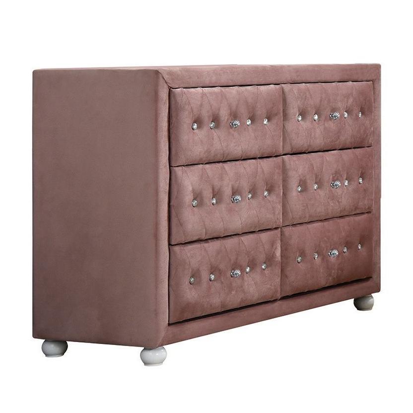 Image of Reggie Pink Fabric Dresser