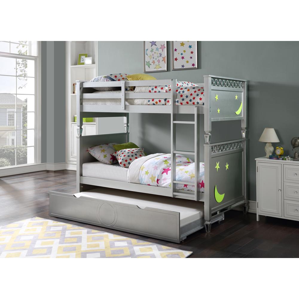 Image of Acme Powell Twin/Twin Bunk Bed, Silver Finish