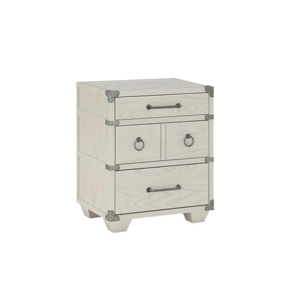 Image of Orchest Gray Nightstand W/Usb Port (3 Drw)