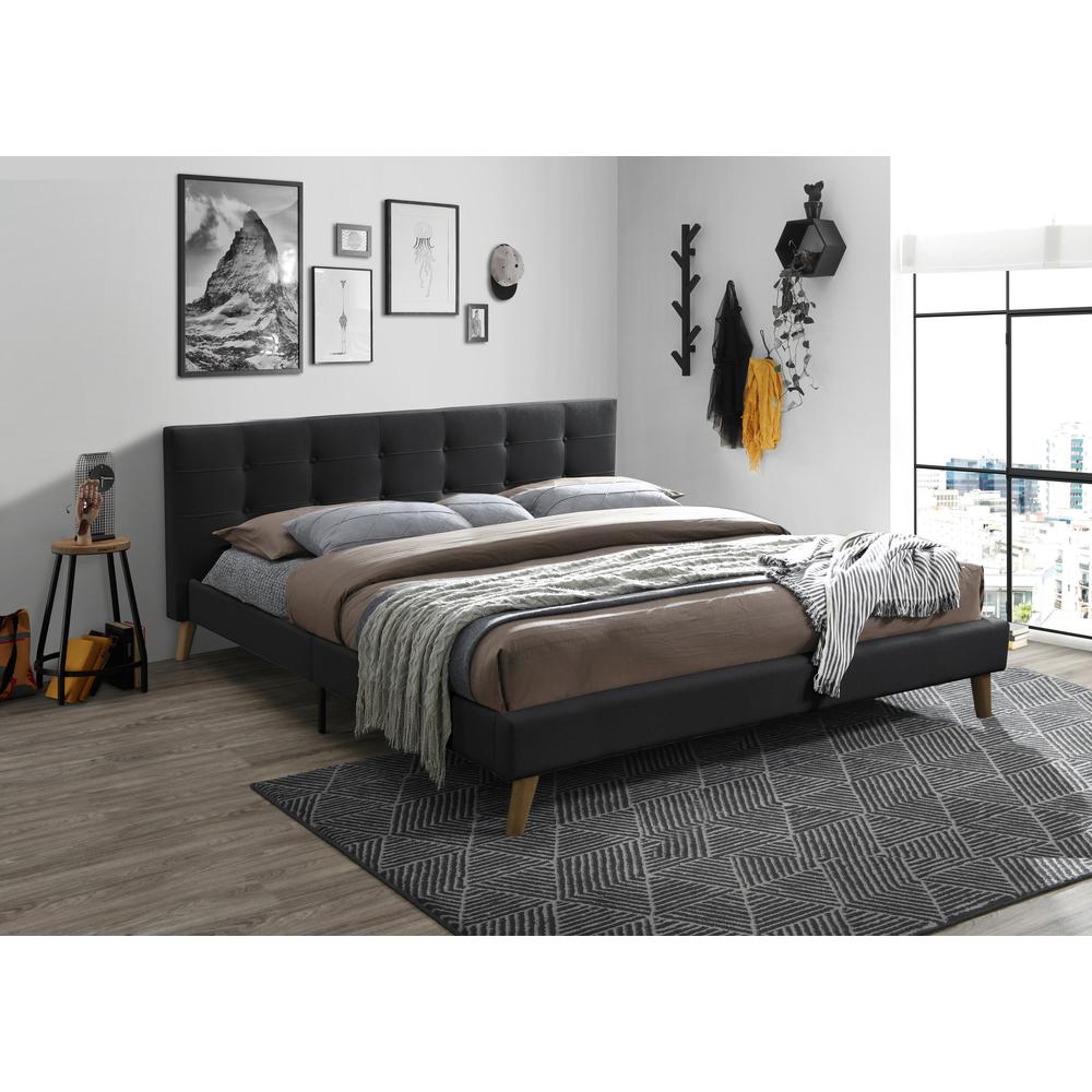 Image of Tufted Upholstered King Bed In Grey