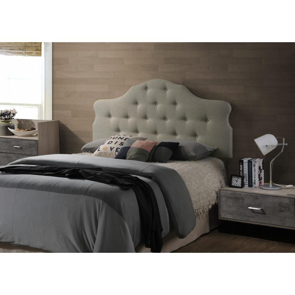Arched Upholstered Panel Queen Headboard In Beige