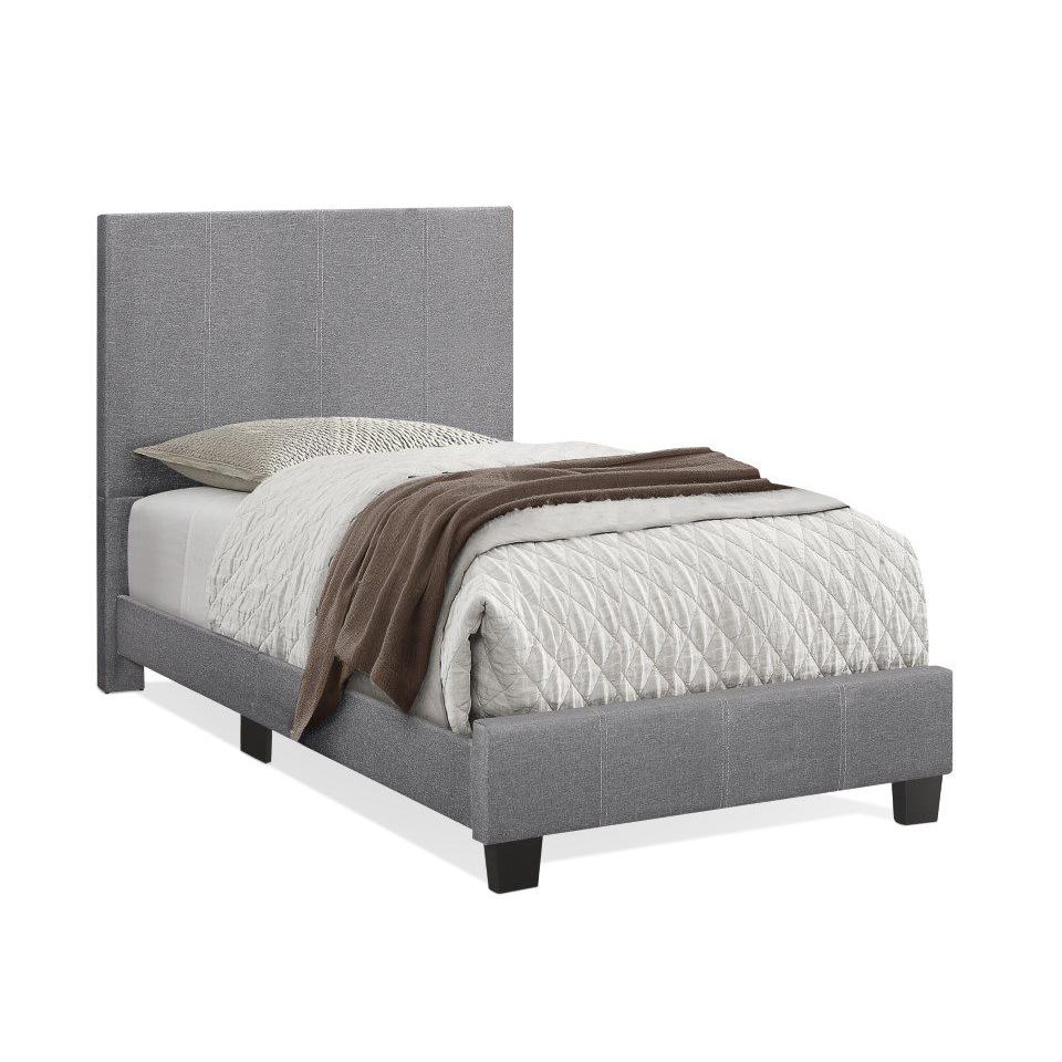 Image of Viola Twin Modern Upholstered Bed, Grey