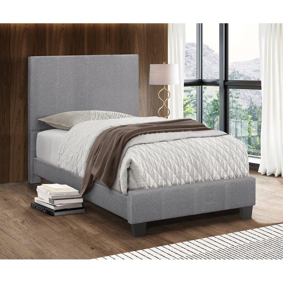Viola Twin Modern Upholstered Bed, Grey