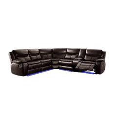 Image of Reclining Sectional With Console And Led Lights