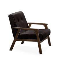 Image of Iven Mid-Century Wood Arm Chair, Dark Brown