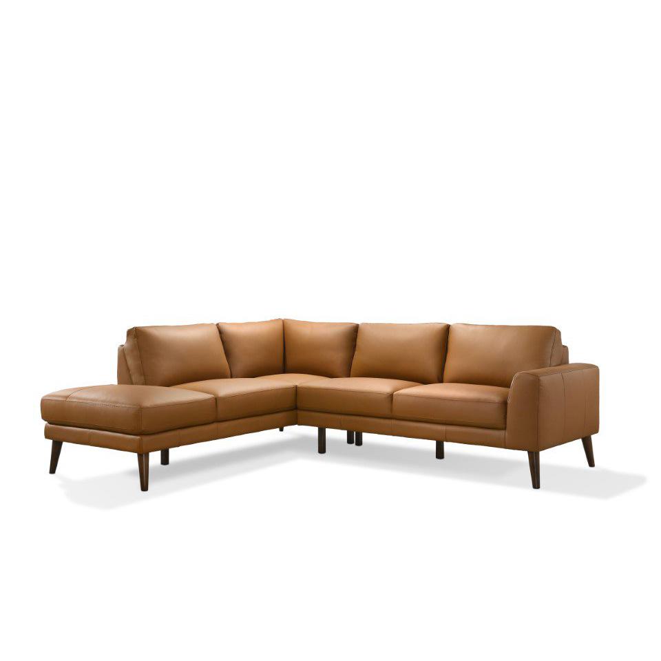 Image of Sable 100" Wide Genuine Leather Sofa & Left Chaise
