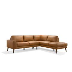 Image of Sable 100" Wide Genuine Leather Sofa & Right Chaise