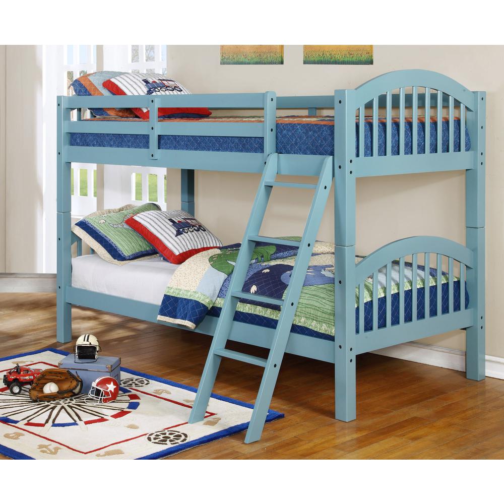 This is the image of Martin Twin over Twin Bunk Bed - Arched Design, Sea Foam