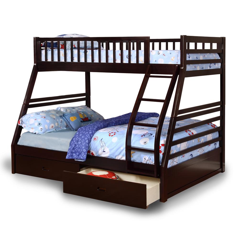 Sofia Twin over Full Bunk Bed with 2 Drawers - Espresso
