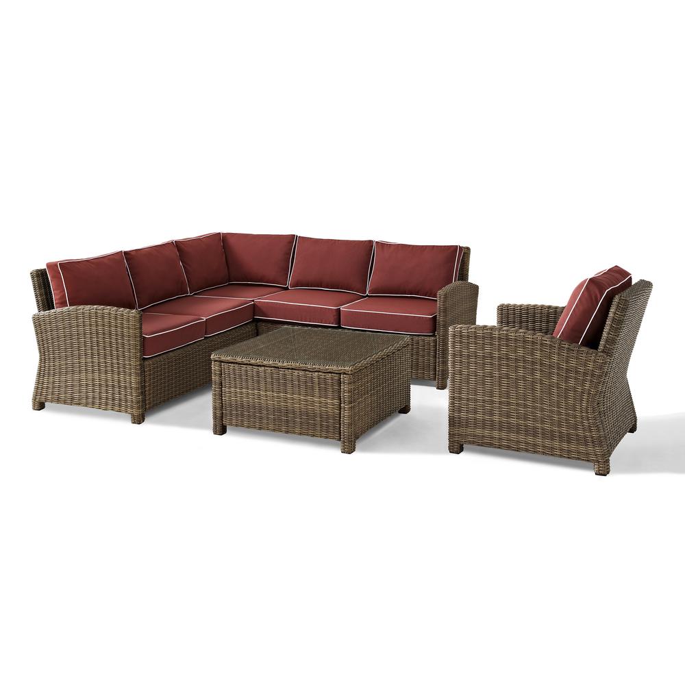 5Pc-Outdoor-Wicker-Sectional-Set - Sangria/Brown