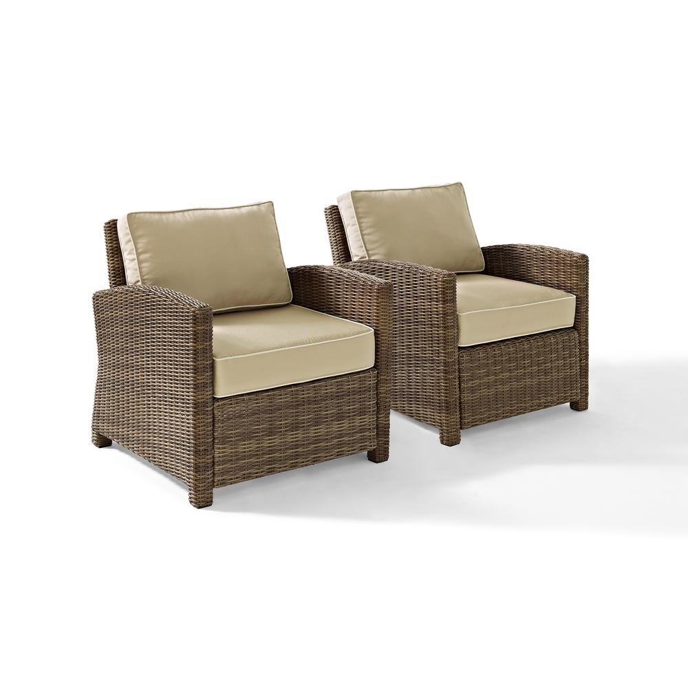 2Pc-Outdoor-Wicker-Armchair-Set - Sand/Brown