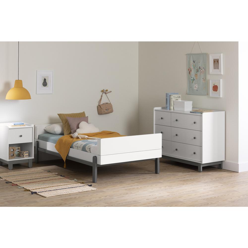 Bebble Dresser, Soft Gray And White