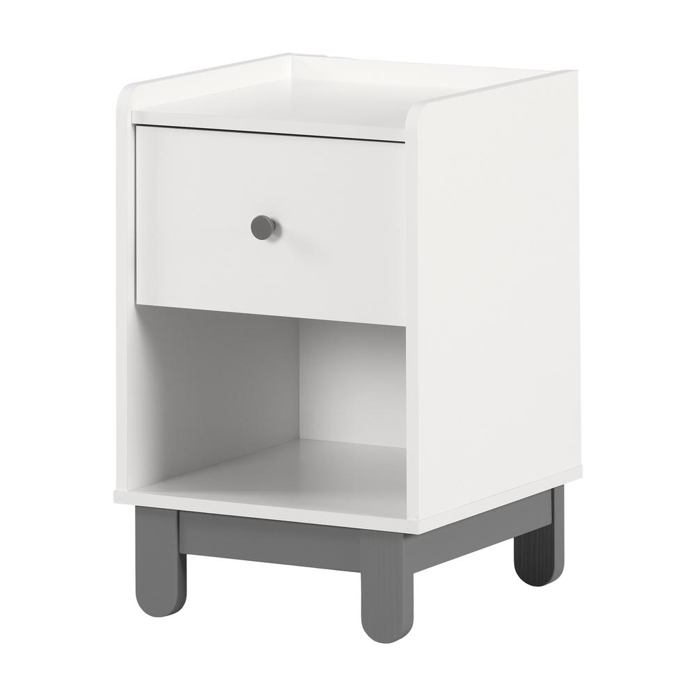 Image of Bebble Nightstand, Soft Gray And White