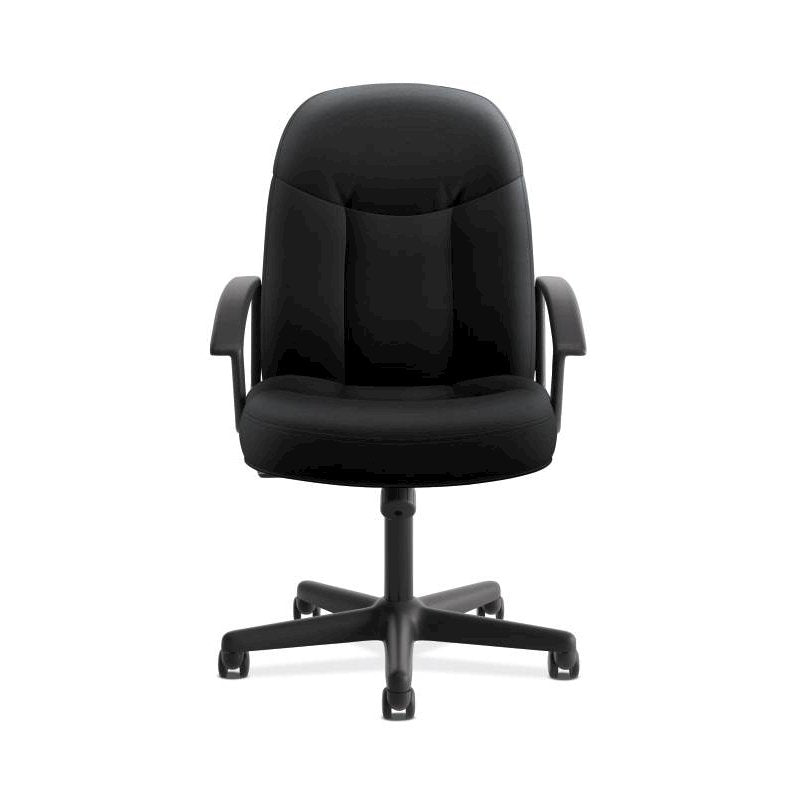 Hvl601 Executive High-Back Chair | Center-Tilt | Fixed Arms | Black Fabric