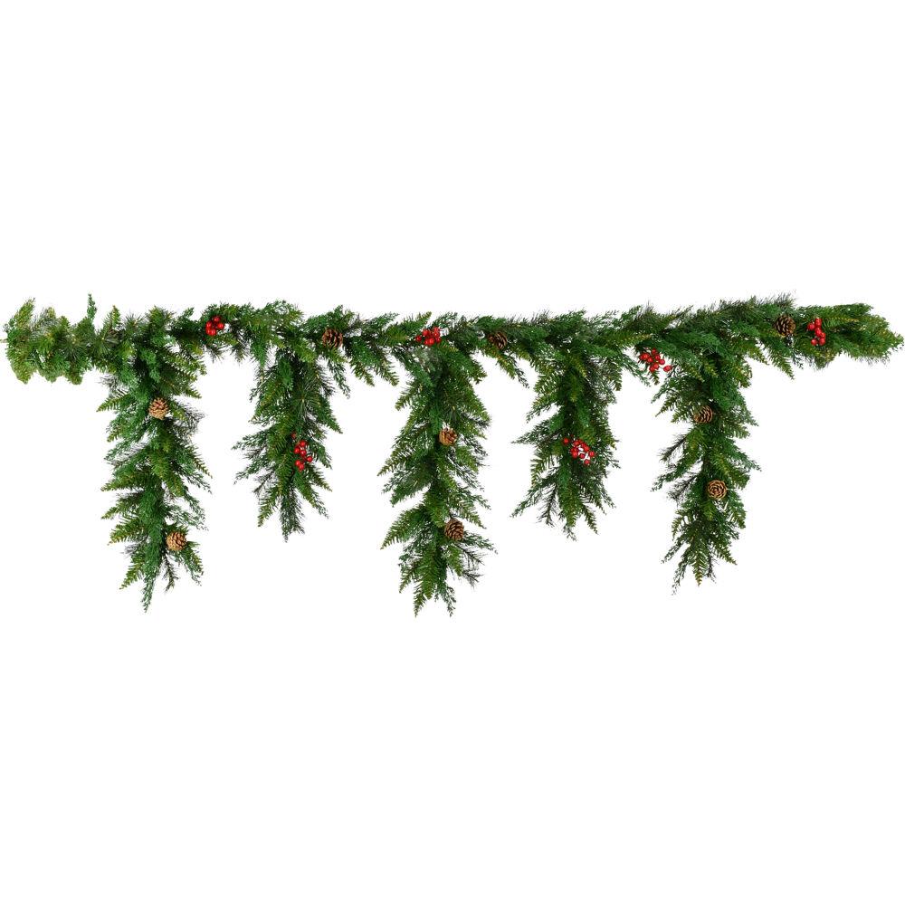 This is the image of FHF 6-Ft Icicle Garland with Pinecones - No Lights