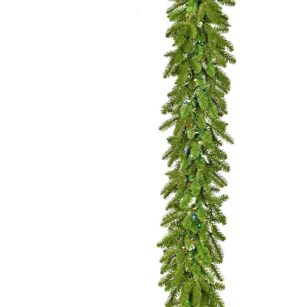 This is the image of FHF 9-Foot Grandland Garland with Battery Operated Multi LED Lights