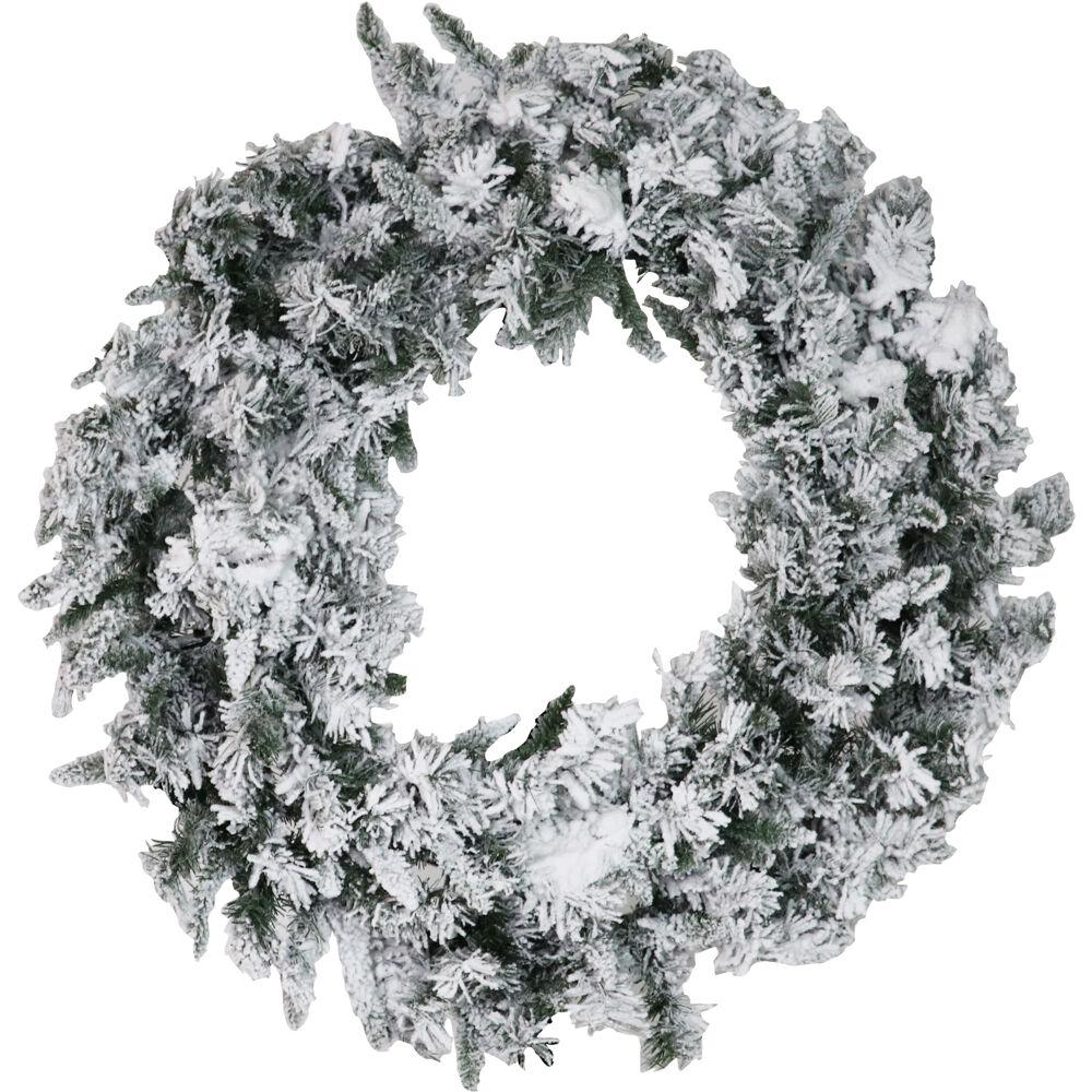 This is the image of FHF 24-Inch Mountain Pine Flocked Wreath - No Lights