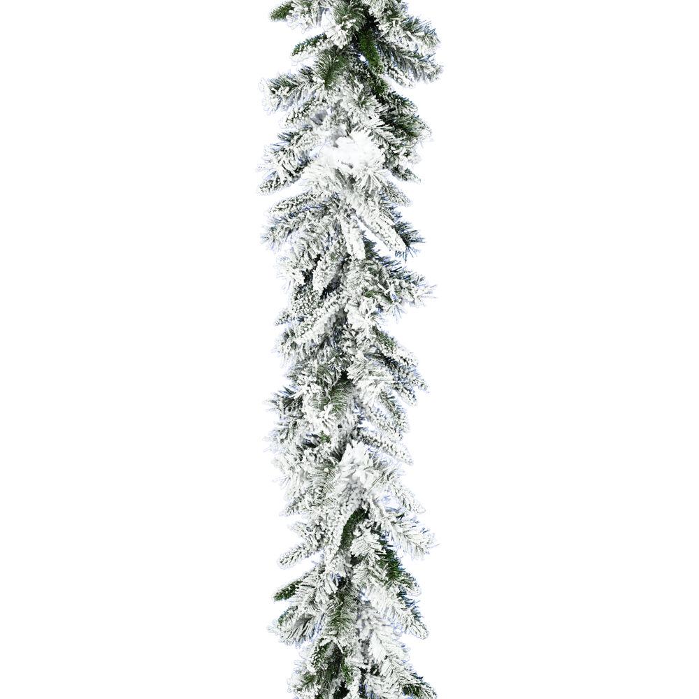 This is the image of 9-Ft Mountain Pine Flocked Garland - No Lights