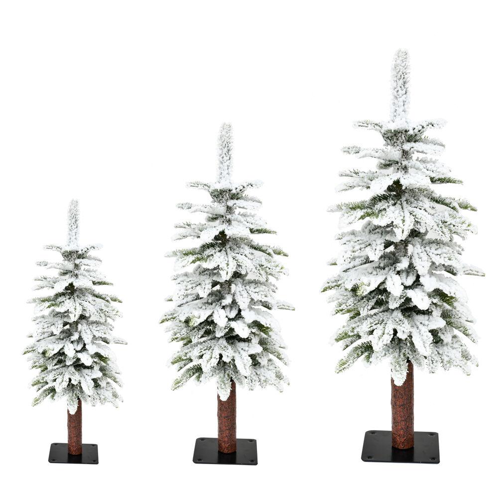 This is the image of FHF Set of 3 Snowy Downswept Trees - No Lights