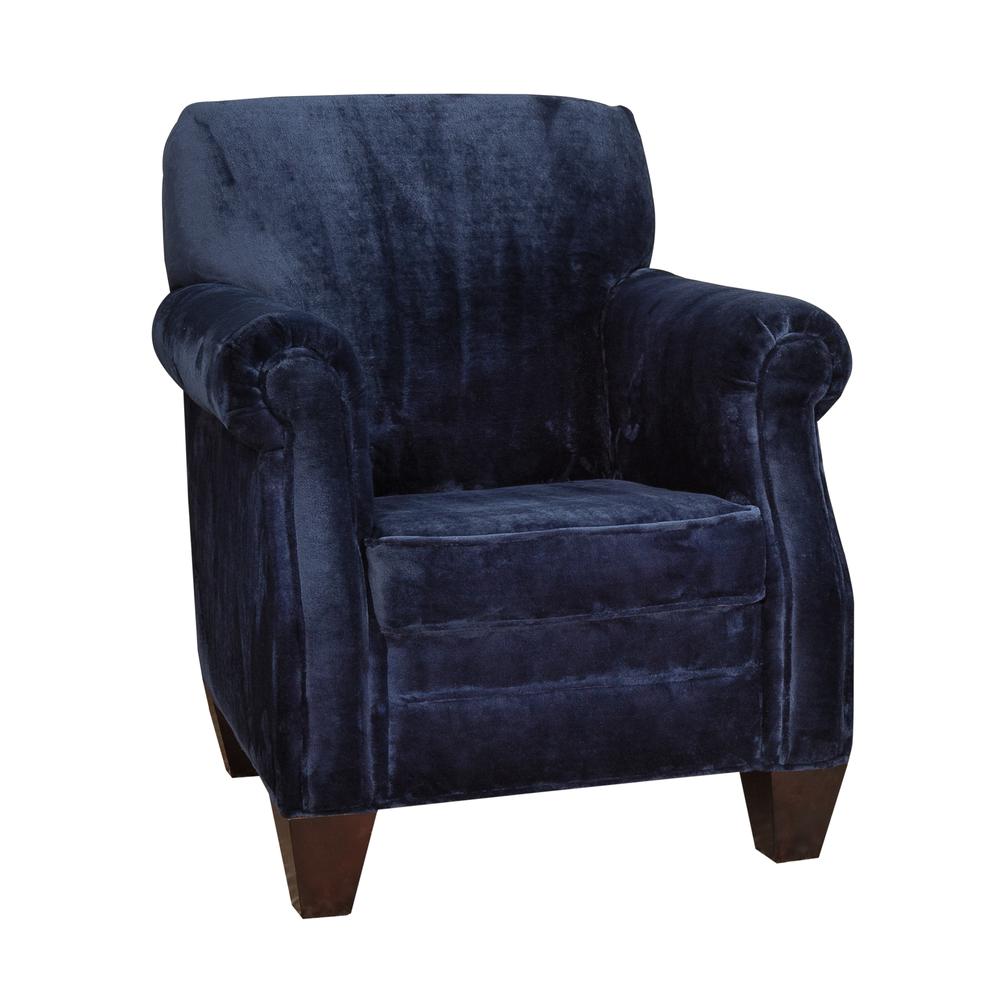 This is the image of Leffler Home Lillian Upholstered Roll Arm Chair - Navy