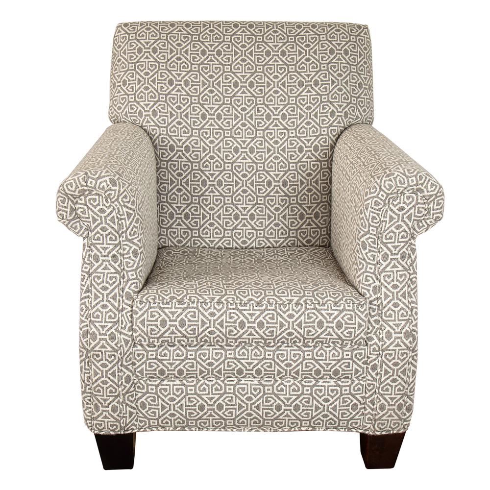 This is the image of Leffler Home Lillian Upholstered Roll Arm Chair - Lunis Pewter