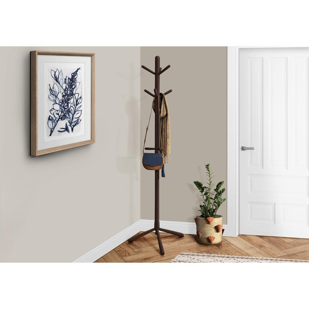 Coat Rack - 69"H / Cappuccino Wood Contemporary Style