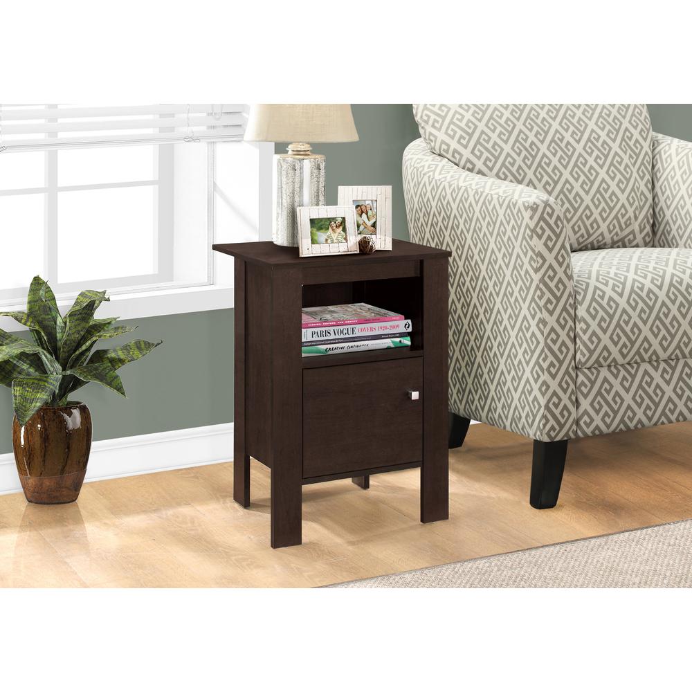 Accent Table - Cappuccino Night Stand With Storage