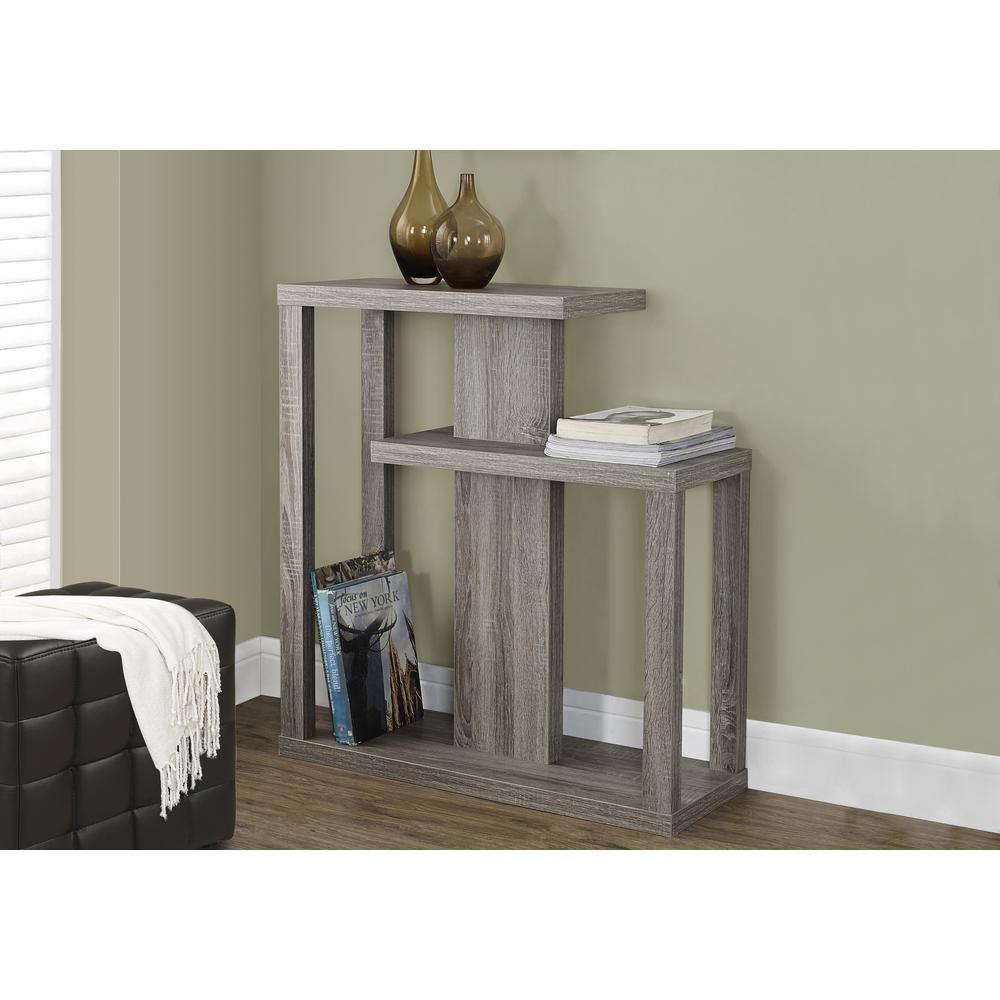 Accent Console Table - 32"L / Dark Taupe With Shelving