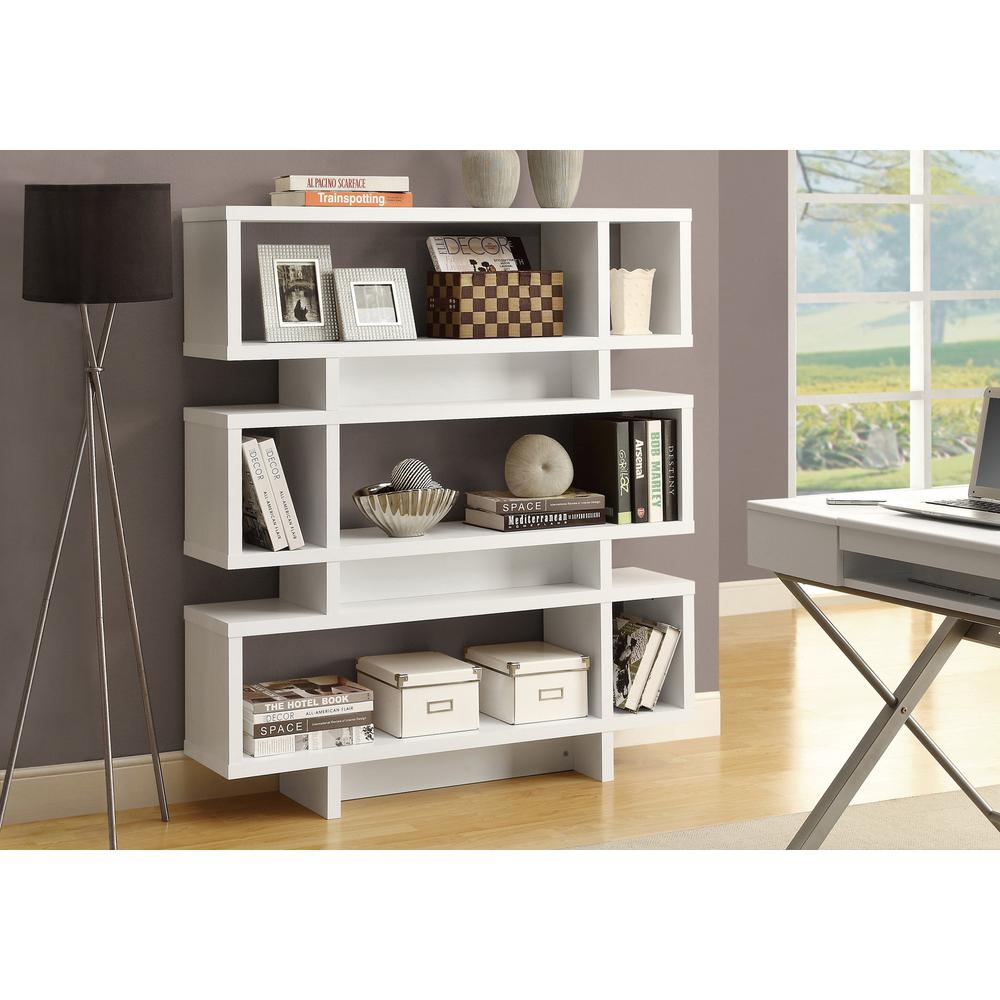 Bookcase - 55"H / White Modern Style