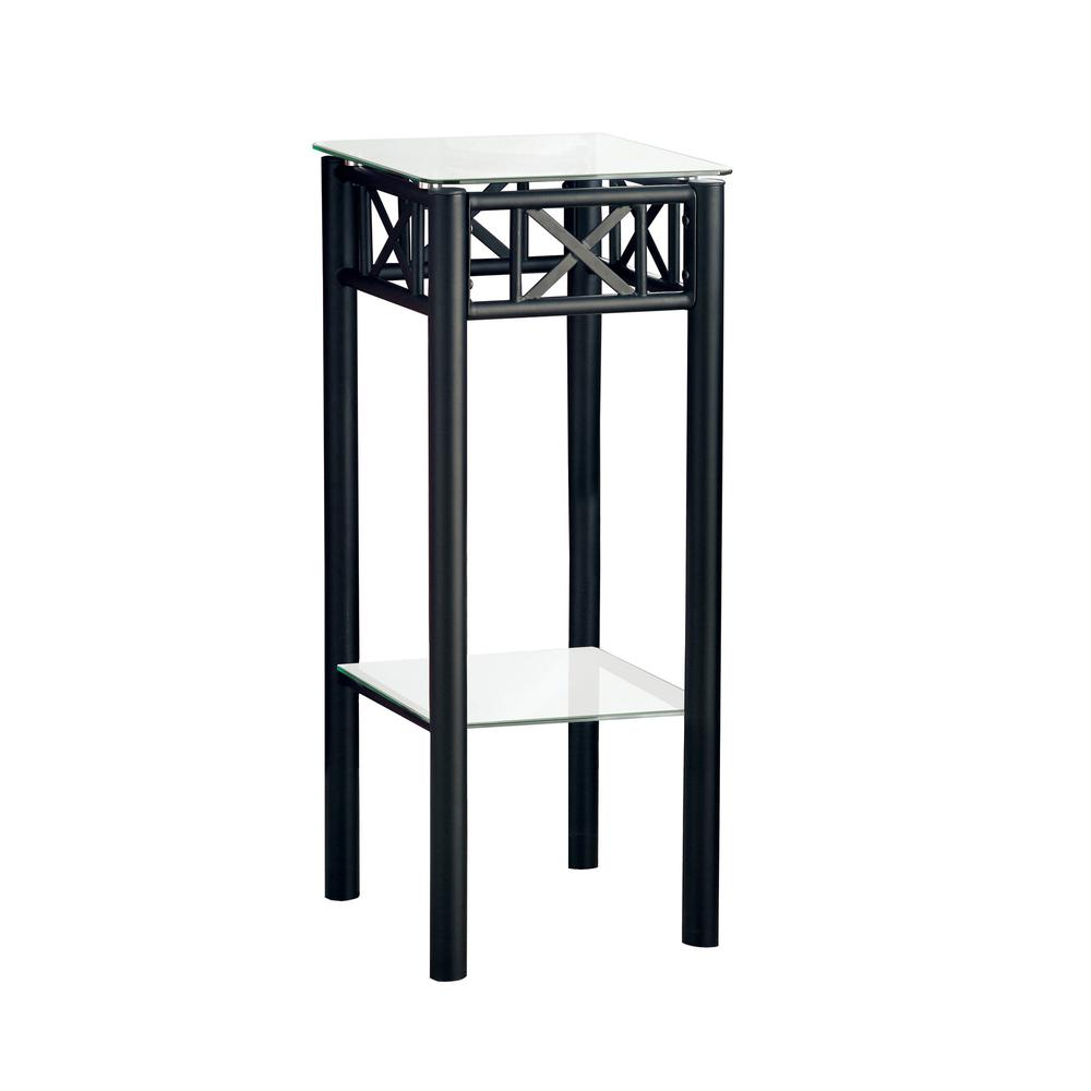Image of Plant Stand - Black Metal With Tempered Glass Tops