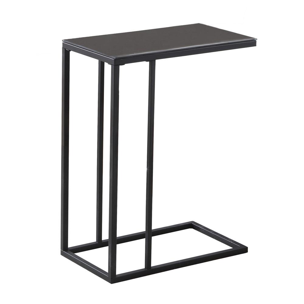 Image of Accent Table - Black Metal / Black Tempered Glass