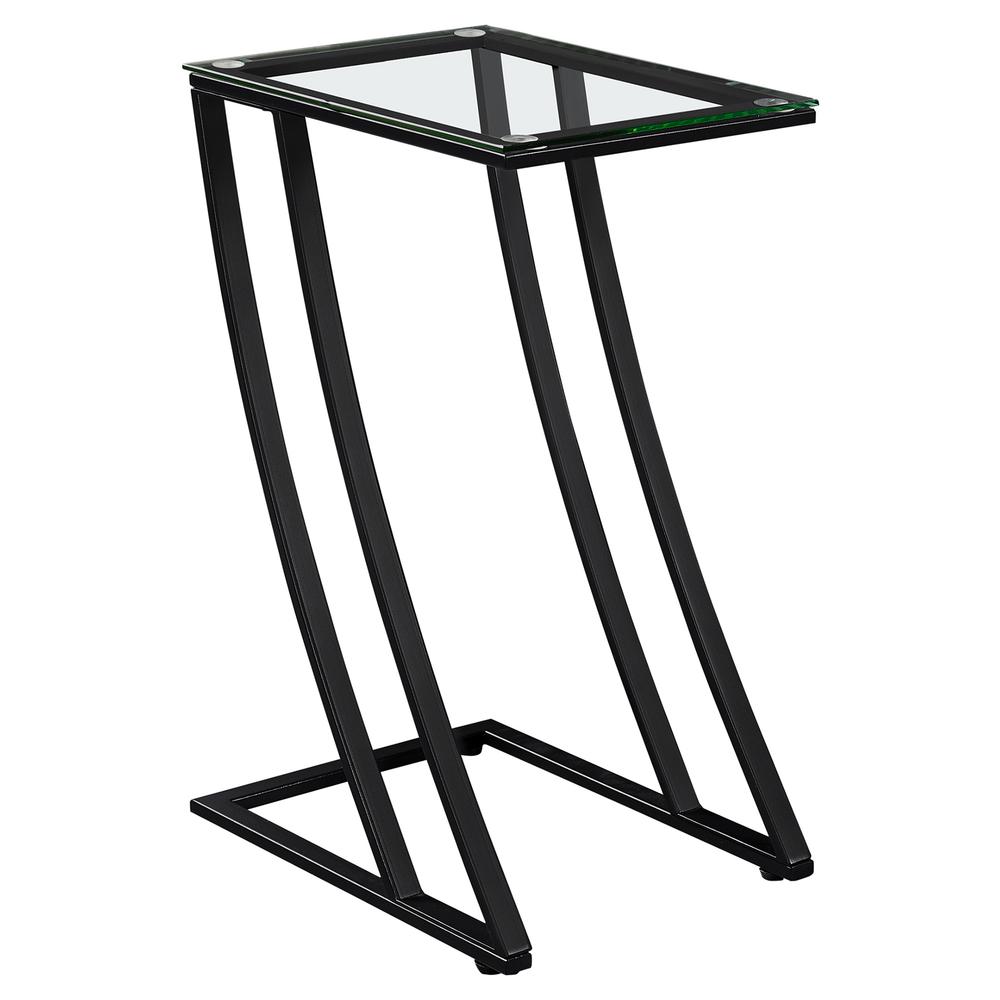 Image of Accent Table - Black Metal With Tempered Glass