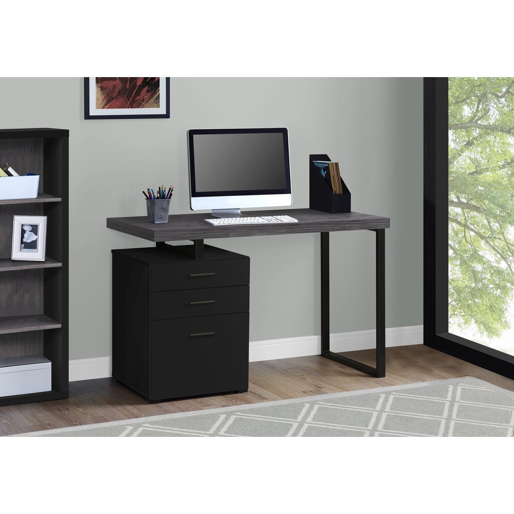 Computer Desk - 48"L / Black / Grey Top Left/Right Facing
