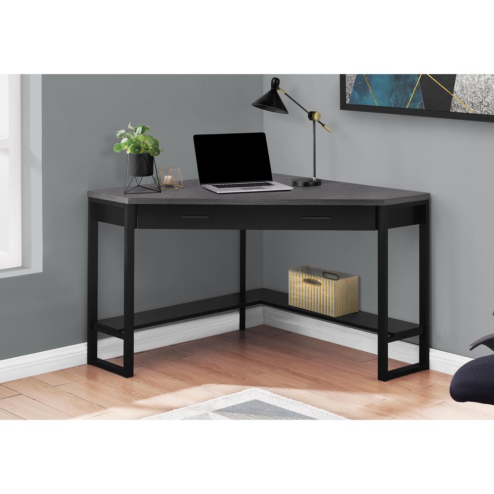 Computer Desk - 42"L / Black / Grey Top Corner / Black