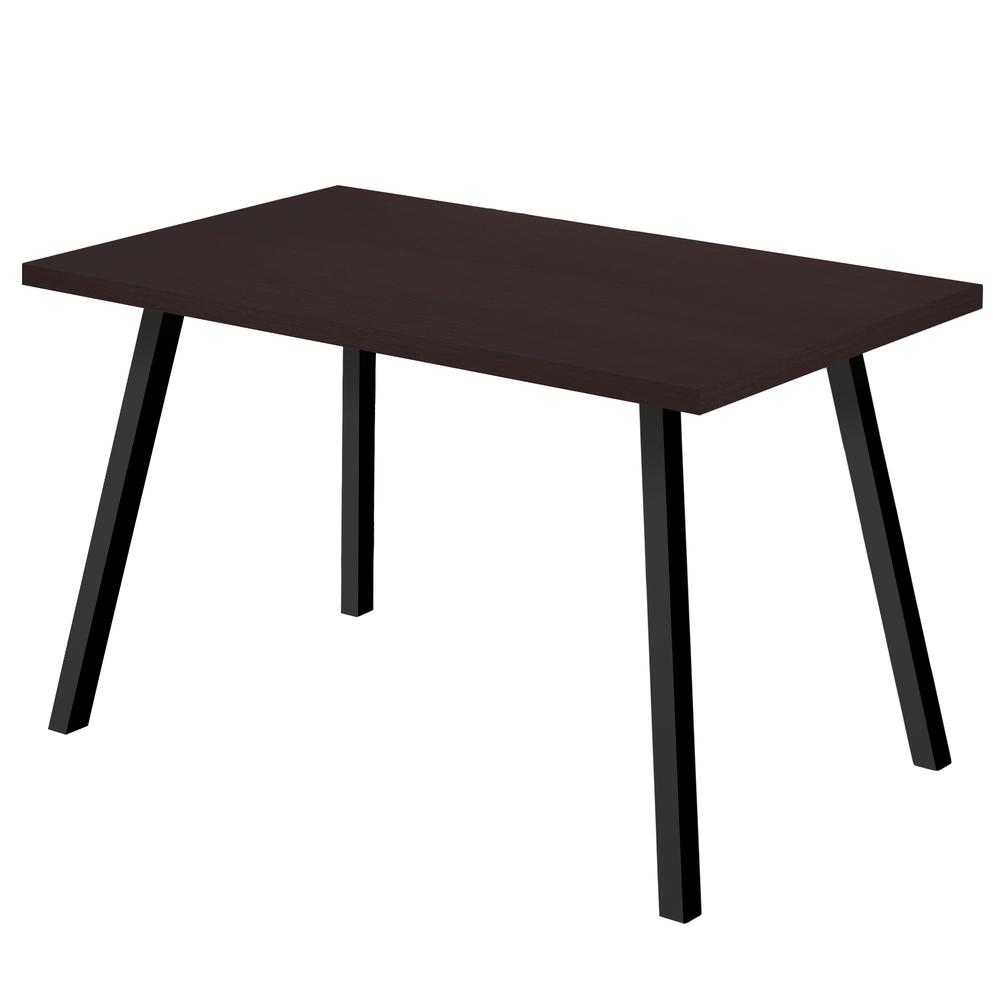 Image of Dining Table - 36"X 60" / Cappuccino / Black Metal