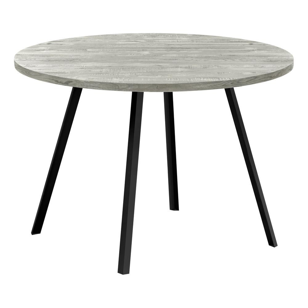 Image of Dining Table - 48""Dia/ Grey Reclaimed Wood / Black Metal"