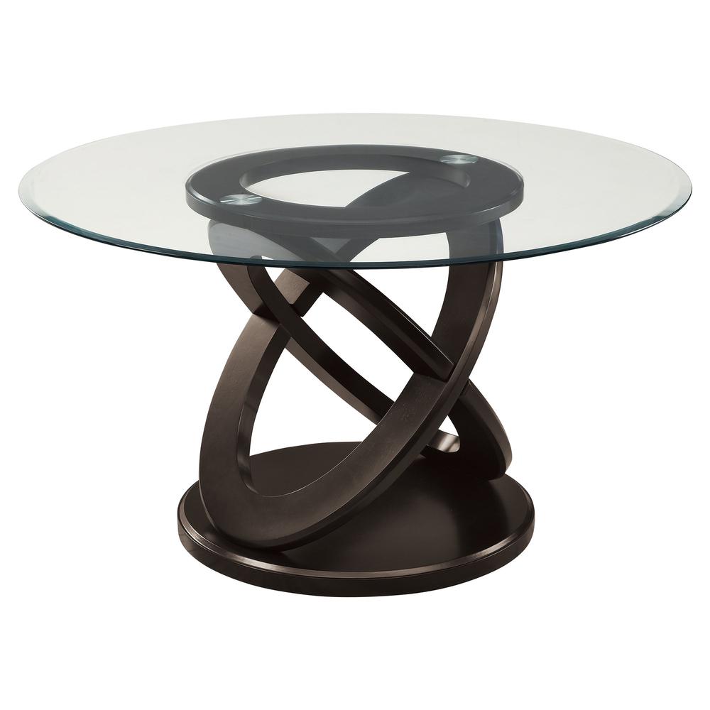 Dining-Table - 48"DIA Espresso-with-Glass