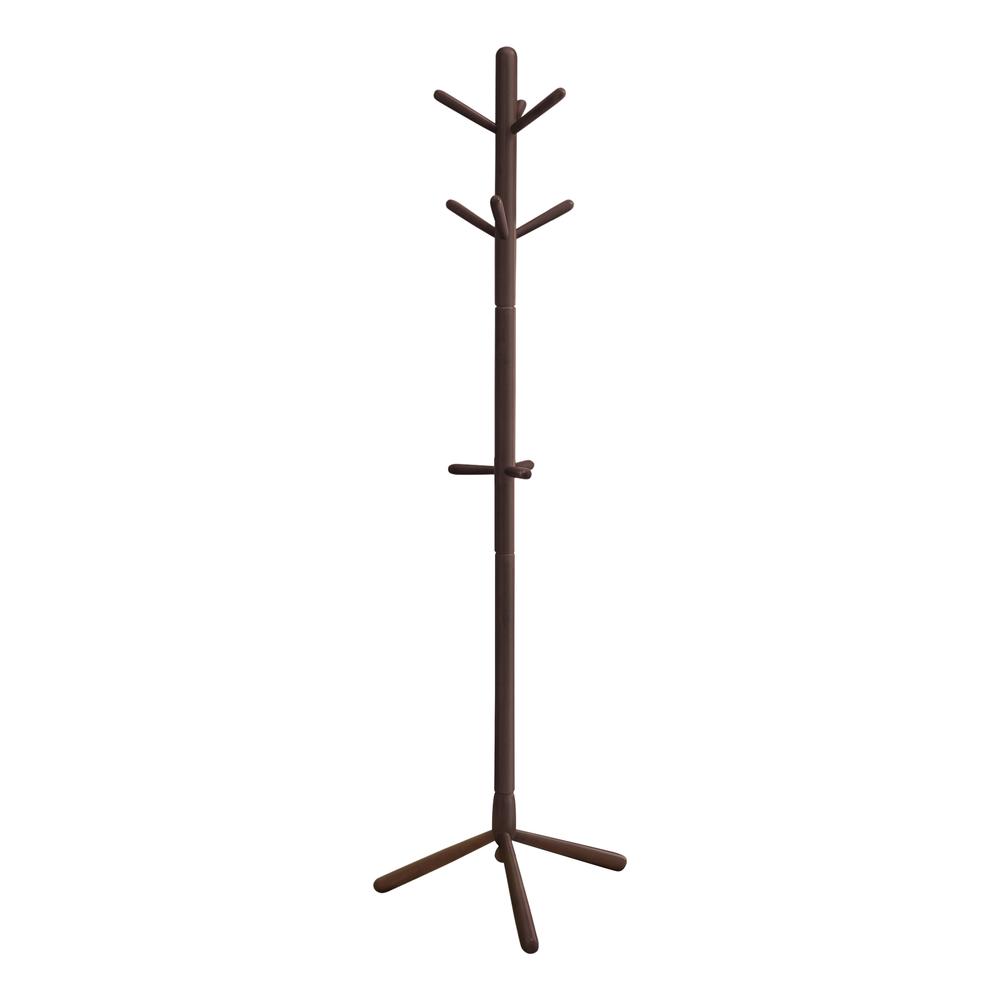 Image of Coat Rack - 69"H / Cappuccino Wood Contemporary Style