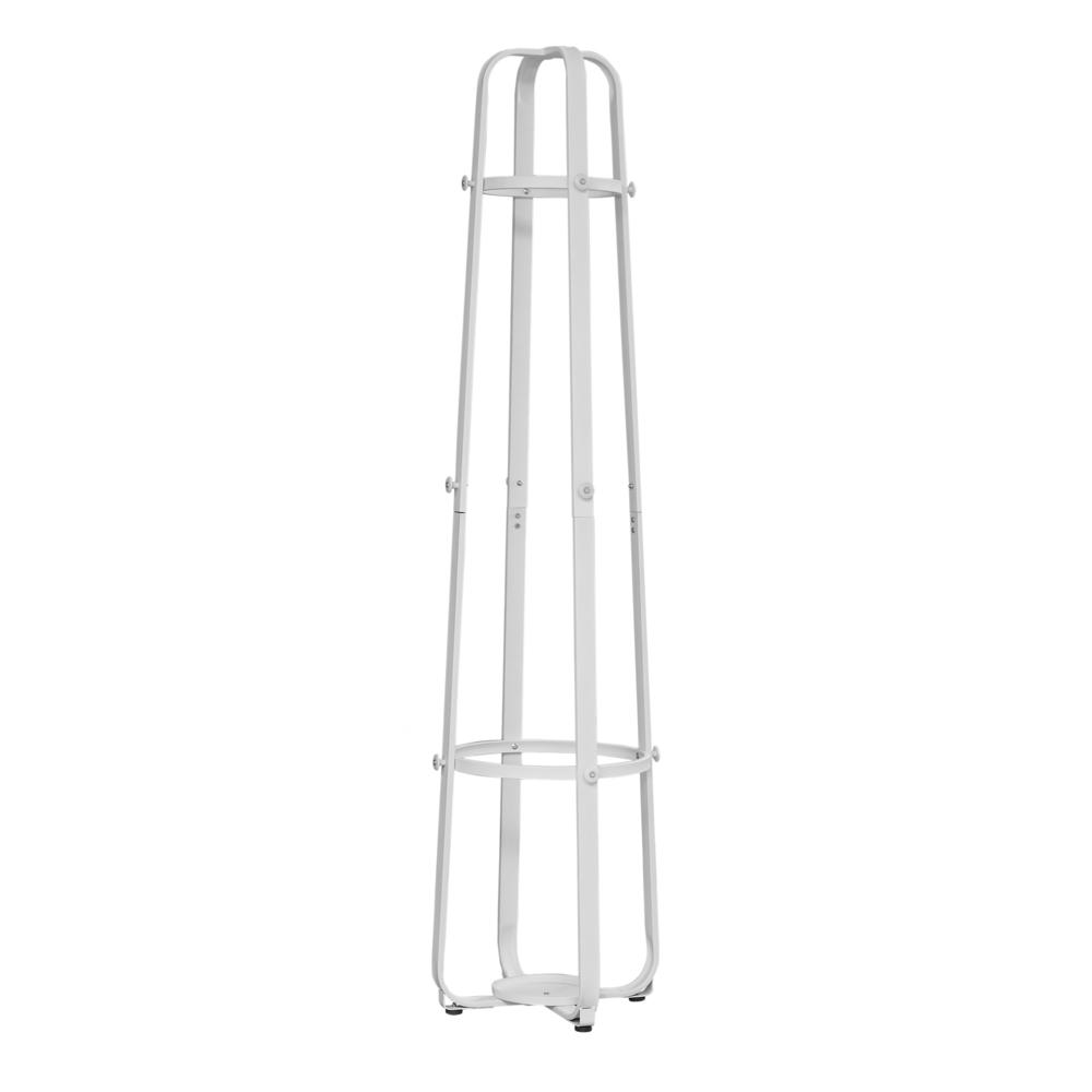 Image of Coat Rack - 72"H / White Metal With An Umbrella Holder