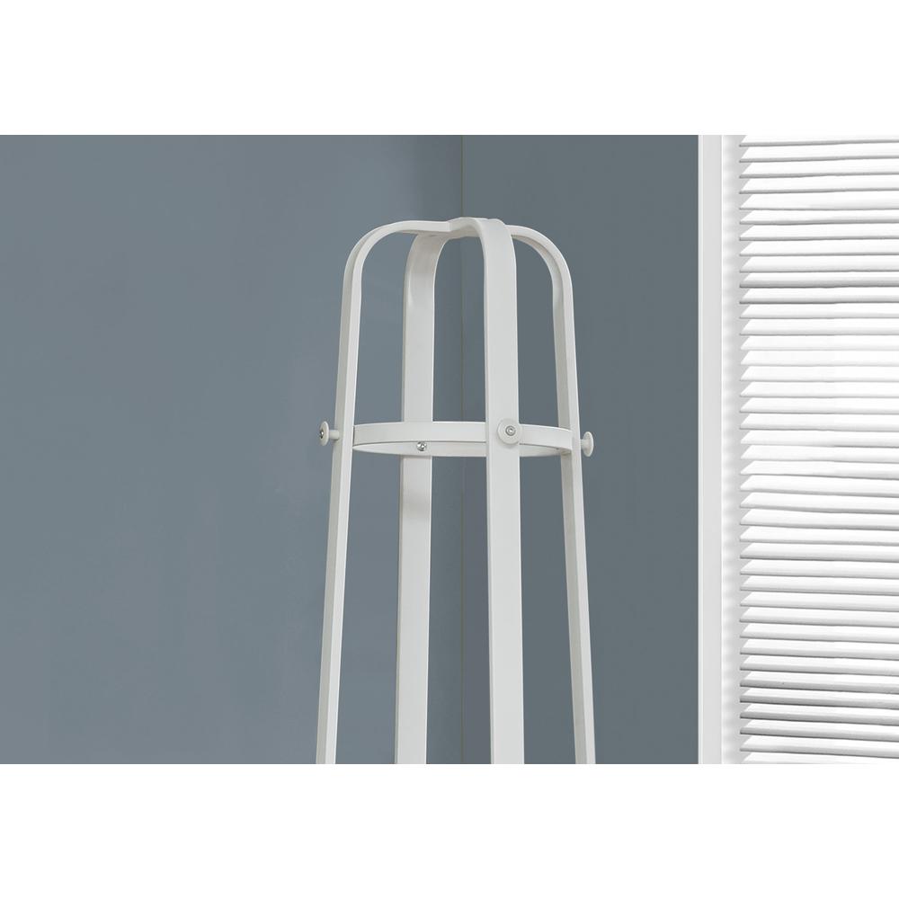 Coat Rack - 72"H / White Metal With An Umbrella Holder