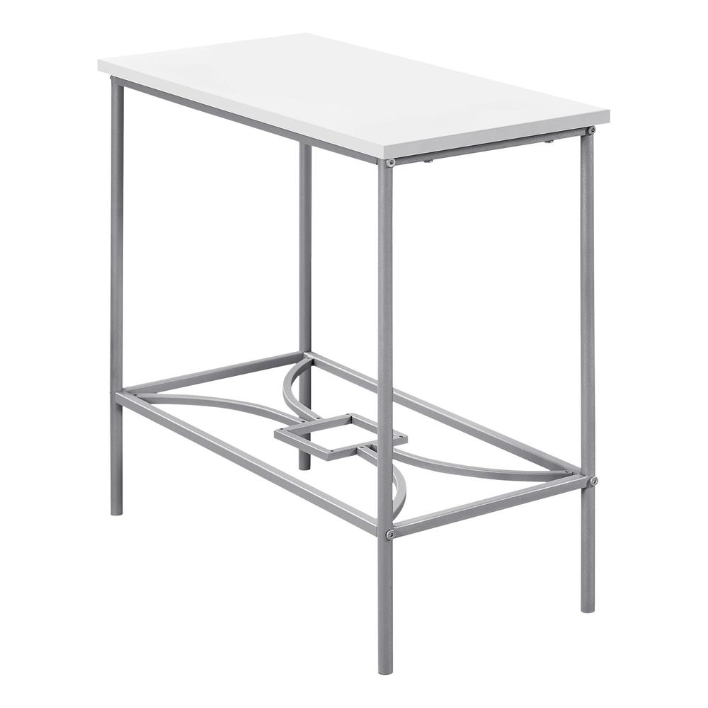 Image of Accent Table - 22"H / White / Silver Metal