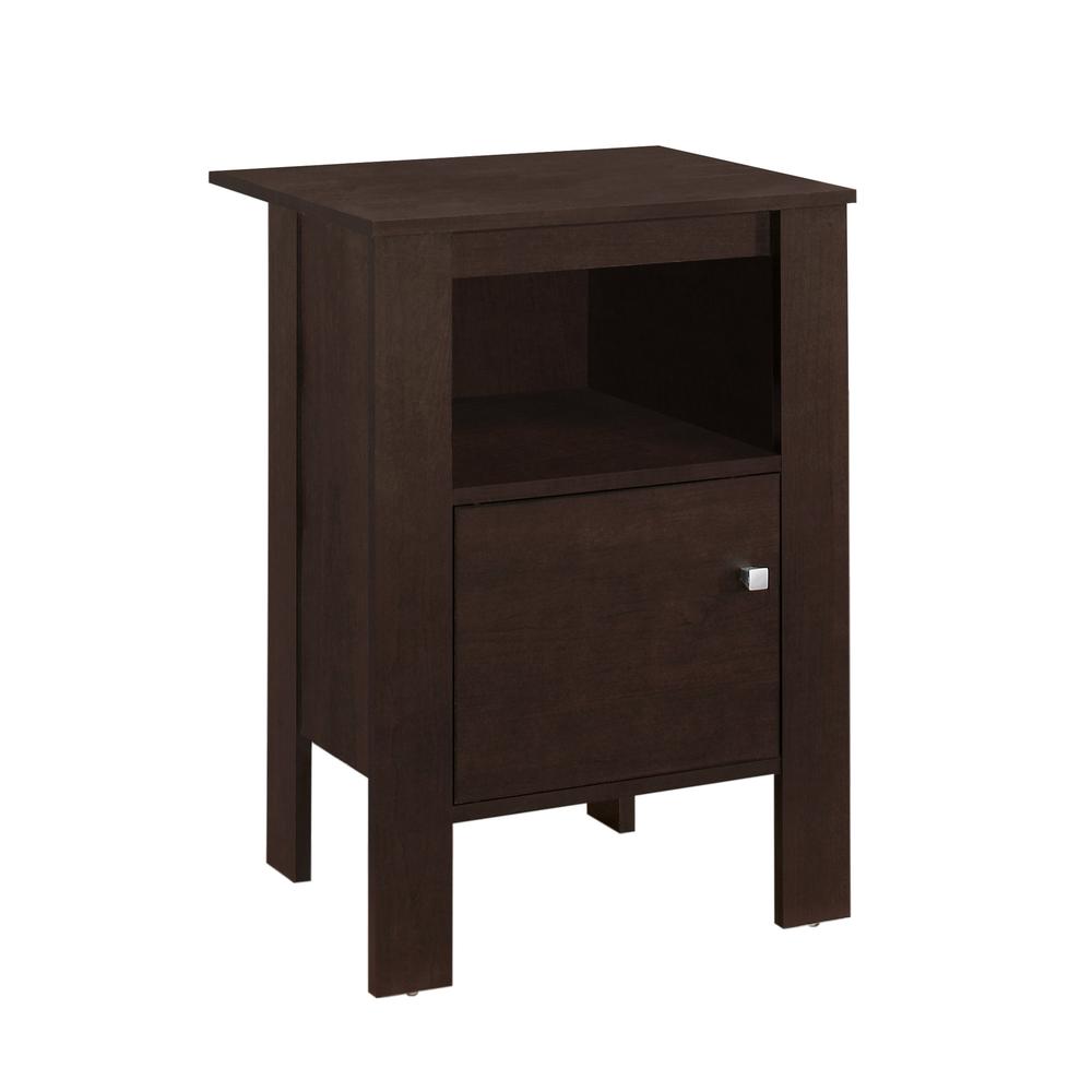 Image of Accent Table - Cappuccino Night Stand With Storage