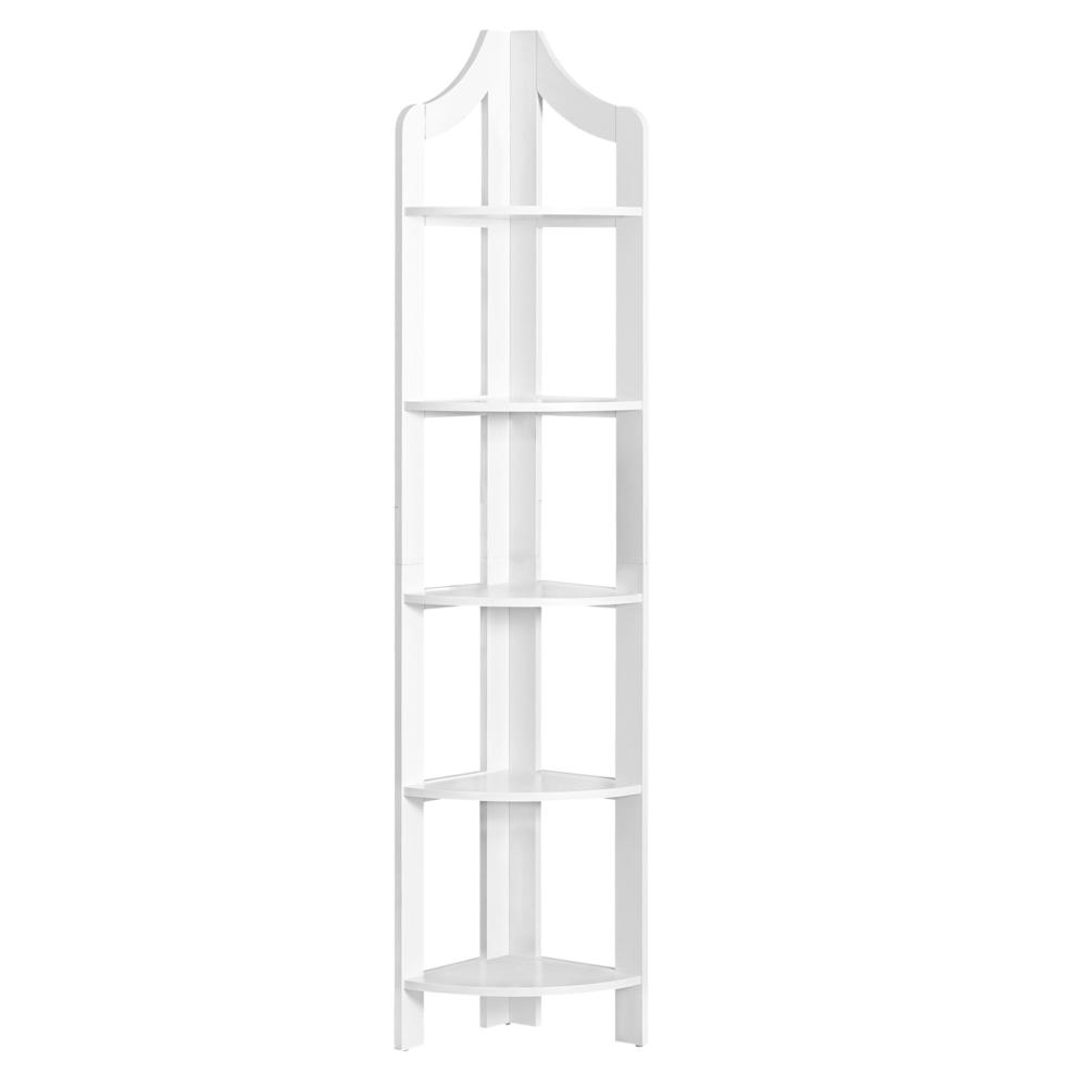 Image of Corner Bookcase Etagere - 72"H / White Corner
