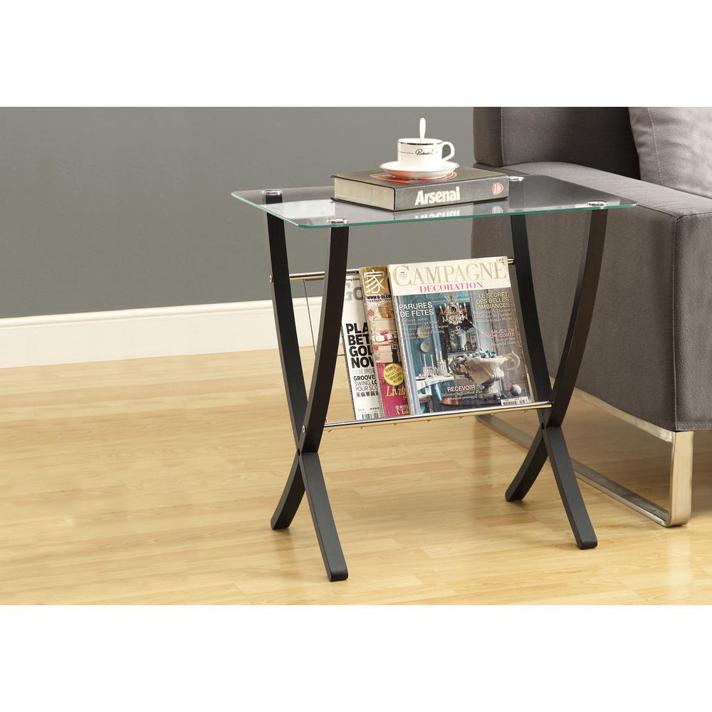 Accent Table - Cappuccino Bentwood / Tempered Glass / Rack