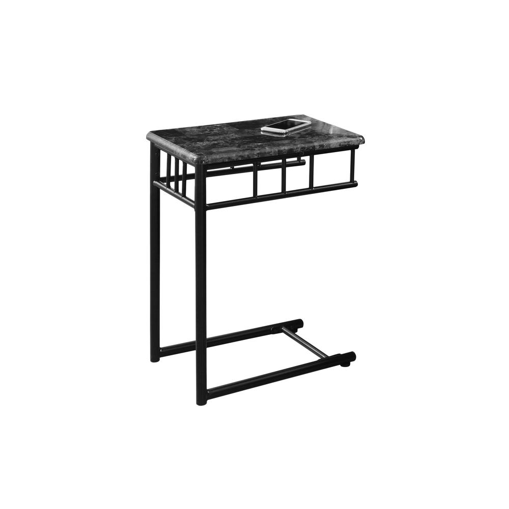 Image of Accent Table - Grey Marble / Charcoal Metal