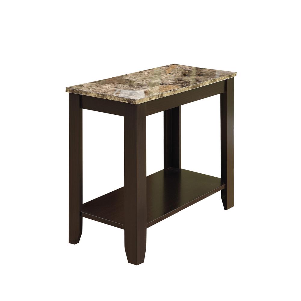 Image of Accent Table - Cappuccino / Marble Top