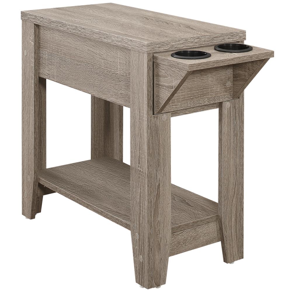 Image of Accent Table - 23"H / Dark Taupe With A Glass Holder