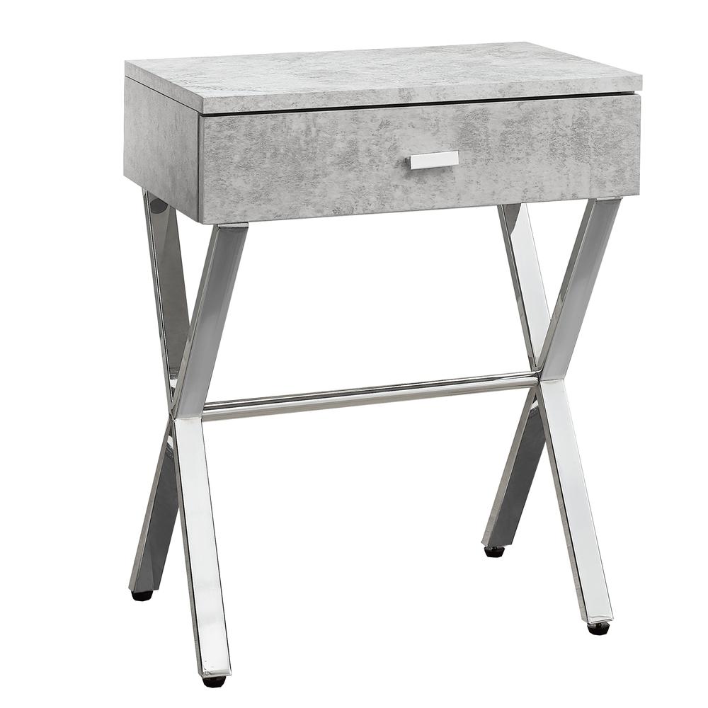 24"H-Grey-Cement-Side-Accent-Table-with-Drawer