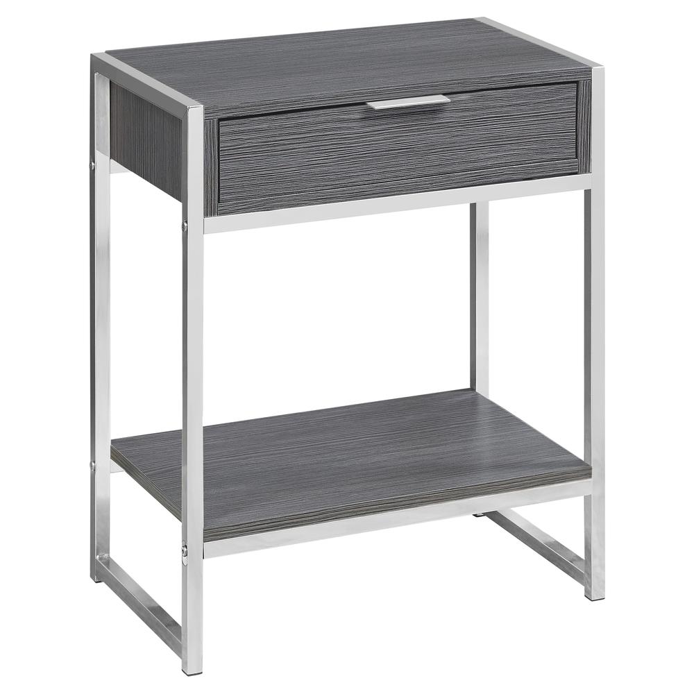 Image of Accent Table - 24"H / Grey / Chrome Metal